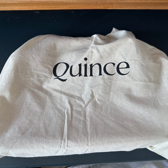 Quince Taupe Italian Leather Triple Compartment Work Tote EUC Org $169 - Picture 2 of 9